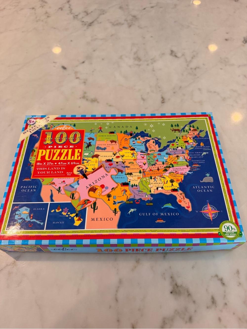 100-Piece USA Map Puzzle, Multicolor Learning Puzzle, new in box